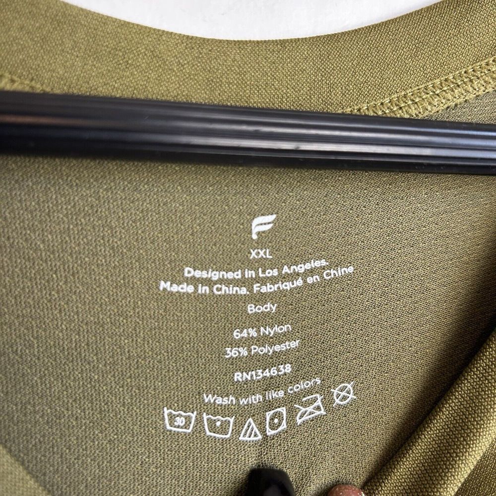 NEW FABLETICS Mens size XXL Green The Training Day Long Sleeve Shirt Top Nylon - Picture 6 of 6